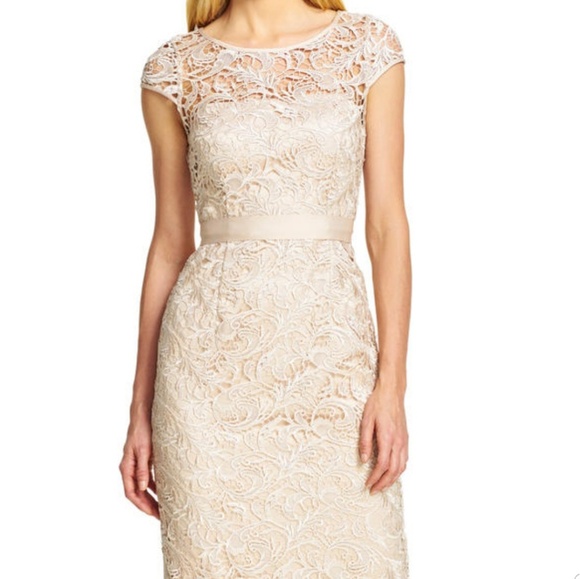 Mint Cap-Sleeve Illusion Lace Gown - Picture 1 of 5